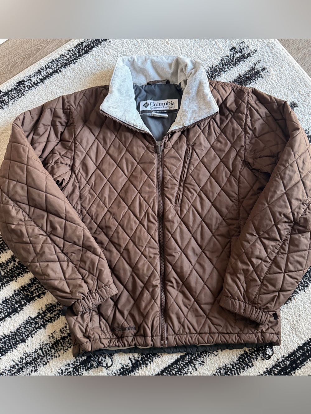 Columbia Women's Brown Quilted Jacket with Fleece Collar